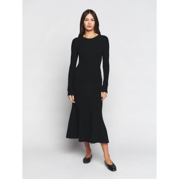 Reformation Evan Cashmere Sweater Dress Black - S
